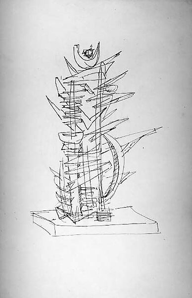 Untitled, Seymour Lipton (American, New York 1903–1986 Locust Valley, New York), Pen and ink on paper 