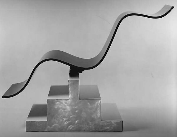 "Ribbon Chaise", Terence Main (American, born Indianapolis, Indiana, 1954), Lacquered wood, metal laminates, and linear actuator 