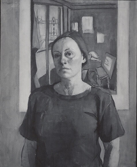 Self-Portrait (Matisse Print), Mary Beth McKenzie (American, born Cleveland, Ohio, 1946), Oil on canvas 