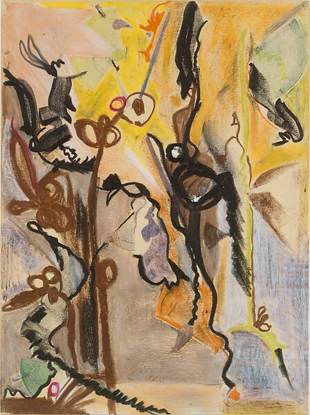 The Song of Orpheus, Barnett Newman (American, New York 1905–1970 New York), Oil pastel on paper 