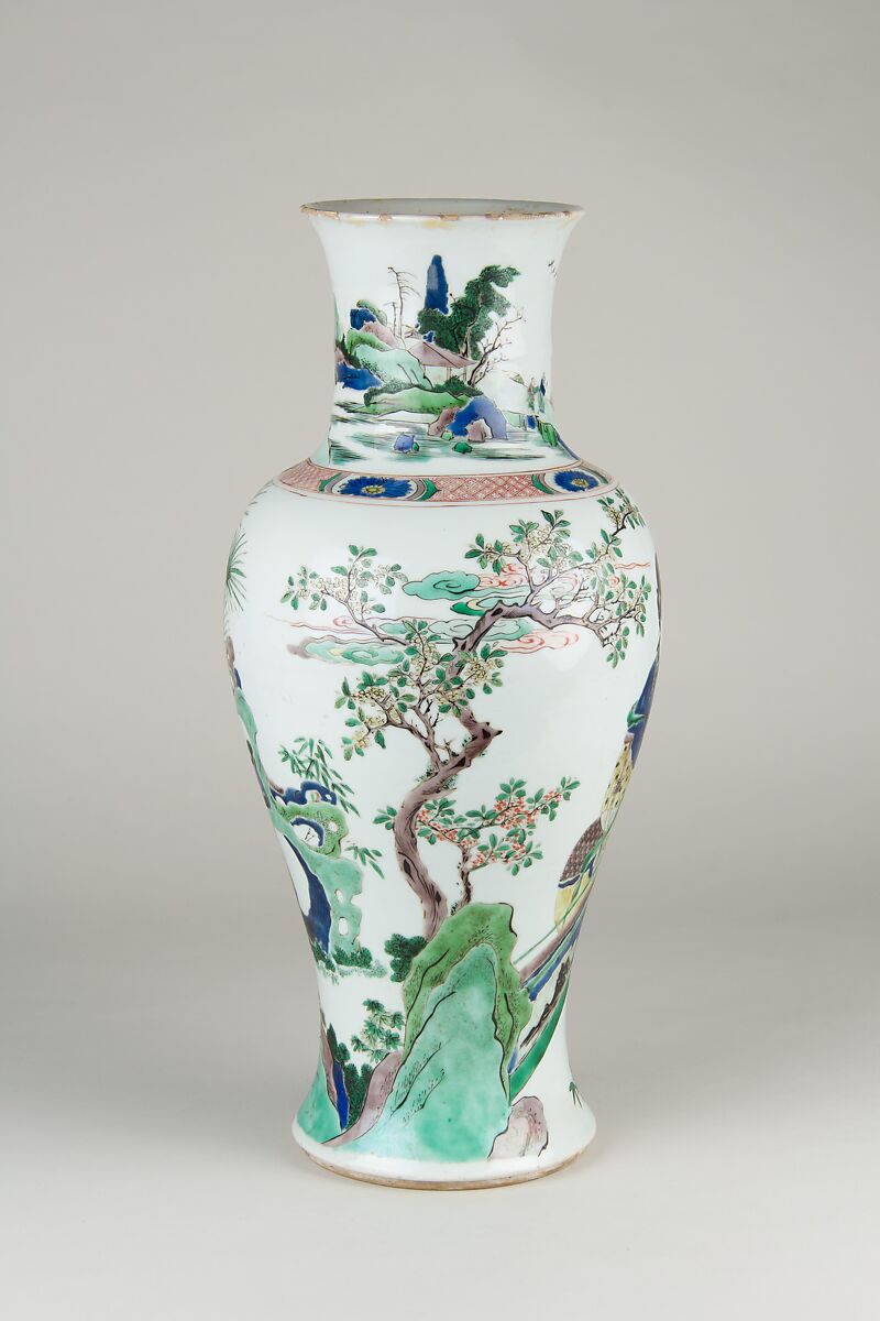 Vase, Porcelain painted in famille verte enamels, China