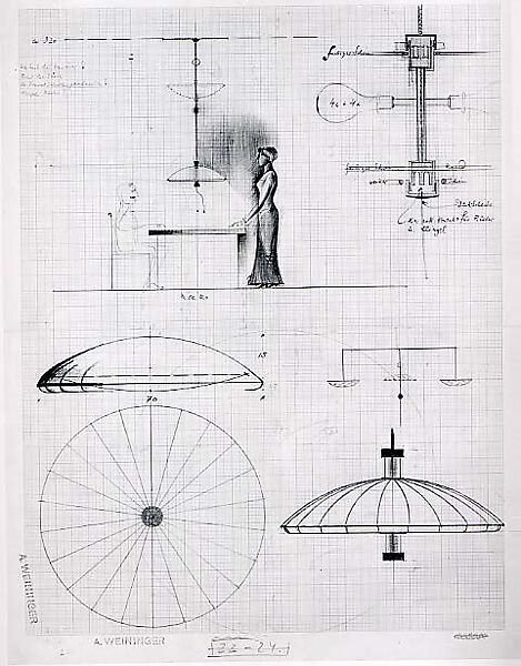 Design for Reversible Lamp, Andor Weininger (American (born Hungary), Karancs 1899–1986 New York), Graphite and crayon 