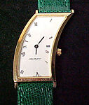 Wristwatch, Hans Hollein (Austrian, Vienna 1934–2014 Vienna), Gold electroplate, enamel, and leather