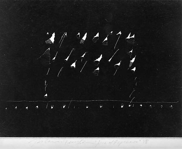 Carbon Series: Line of Experience, Joshua Neustein (American, born Danzig, 1940), Torn, scratched, and  folded carbon set 