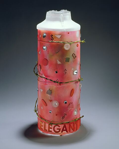 Elegant, Richard Yelle (American, born Attleboro, Massachusetts, 1951), Glass, oil ,wax, paint, graphite, and barbed wire 