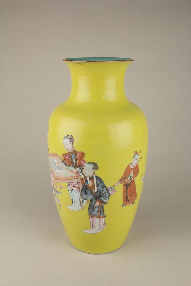 Vase with women and children, Porcelain painted in polychromenamels (Jingdezhen ware), China