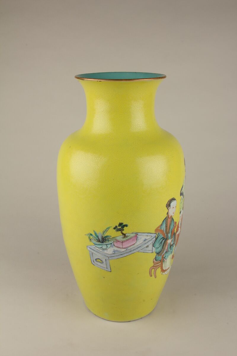Vase with women and children, Porcelain painted in polychromenamels (Jingdezhen ware), China