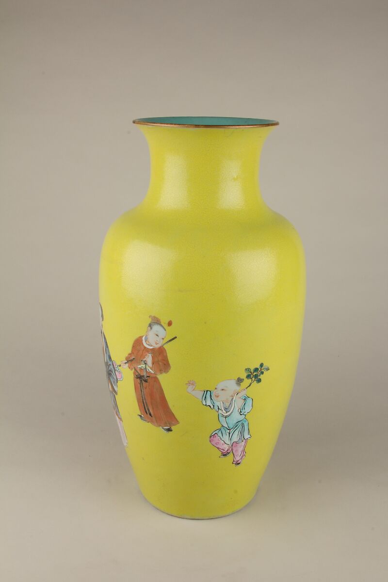 Vase with women and children, Porcelain painted in polychromenamels (Jingdezhen ware), China