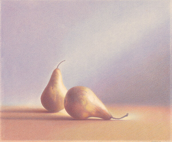 Two Bosque Pears, Martha Alf (American, Berkeley, California 1930–2019 Santa Monica, California), Colored pencil on paper 