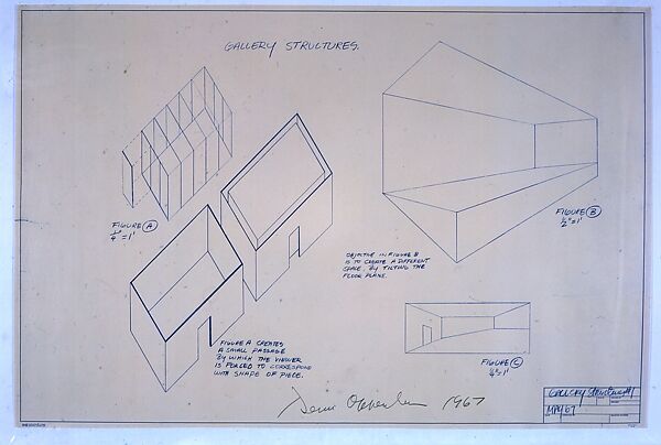 Gallery Structures, Dennis Oppenheim (American, Electric City, Washington 1938–2011 New York), Blue line print 