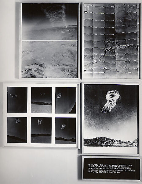 Whirlpool - Eye of the Storm, Dennis Oppenheim (American, Electric City, Washington 1938–2011 New York), 11 black and white and color photographs dry mounted on five museum boards