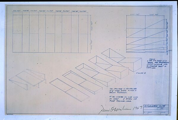 Excavated Site, Dennis Oppenheim (American, Electric City, Washington 1938–2011 New York), Blue line print 