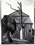 Untitled (Barn and Trees) (recto); Tree and Stream (verso)