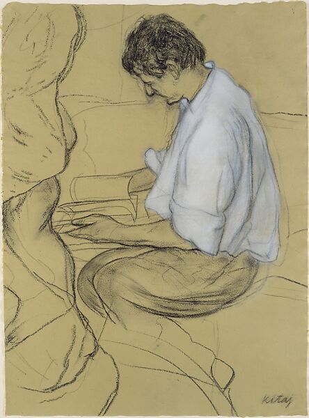 Lucian Freud, R.B. Kitaj (American, Cleveland, Ohio 1932–2007 Los Angeles, California), Charcoal and pastel on paper 
