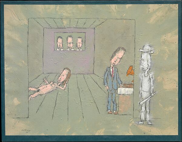 Magritteing of Minds, William Anthony (American, Fort Monmouth, New York 1934–2022 New York), Oil and graphite on canvas 