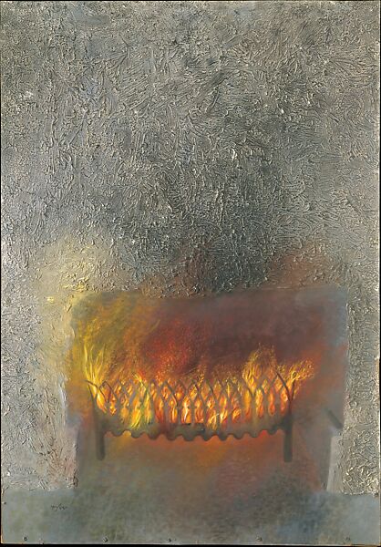 Hearth, Loren MacIver (American, New York 1909–1998 New York), Oil and plaster on Masonite 
