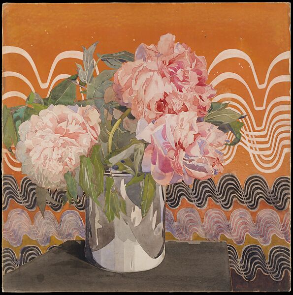 Peonies, Charles Rennie Mackintosh (British, Glasgow, Scotland 1868–1928 London), Watercolor, gouache, and graphite on paper 