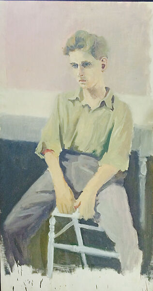 Jerry on a Stool, Fairfield Porter (American, Winnetka, Illinois 1907–1975 Southampton, New York), Oil on canvas 