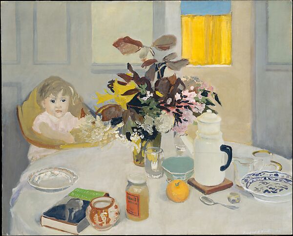 Lizzie at the Table, Fairfield Porter (American, Winnetka, Illinois 1907–1975 Southampton, New York), Oil on canvas 