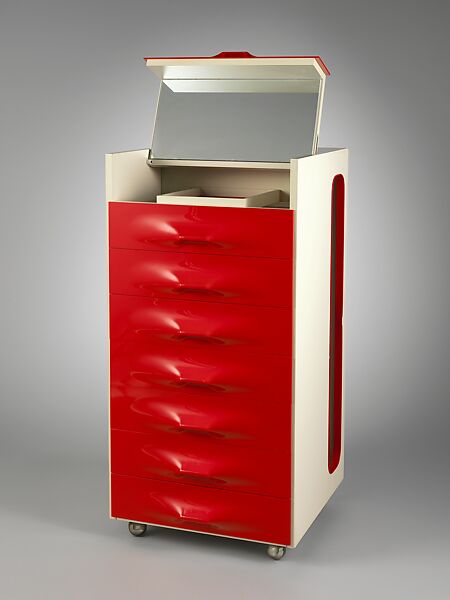 "Valet 2000/50" Dressing Cabinet (DF2000 series), Raymond Loewy (American (born France) Paris 1893–1986 Monte Carlo), Plastic, painted wood, mirror, metal