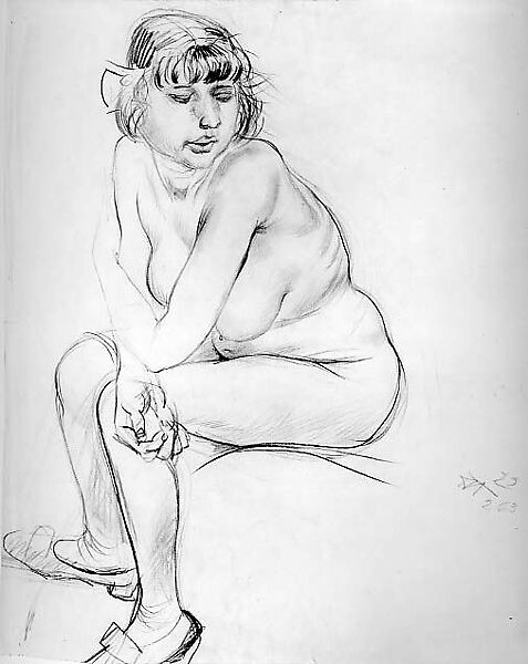 Seated Nude, Otto Dix (German, Untenhaus 1891–1969 Singen), Graphite on paper 