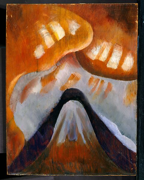 Mountain and Sky, Arthur Dove (American, Canandaigua, New York 1880–1946 Huntington, New York), Oil on wood panel 
