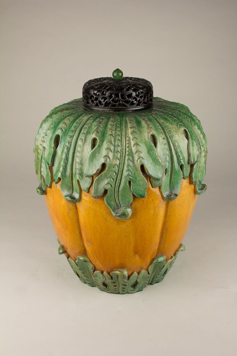 Jar (one of a pair), Pottery with polychrome enamels, China