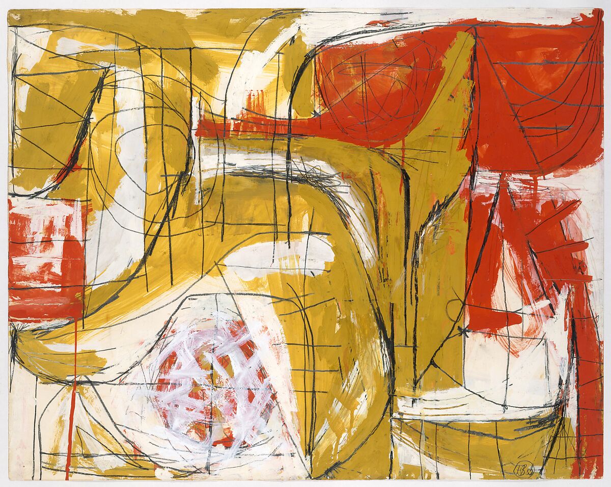 Red, Ochre and White, Fritz Bultman (American, New Orleans, Lousiana 1919–1985 Provincetown, Massachusetts), Gouache and graphite on paper 