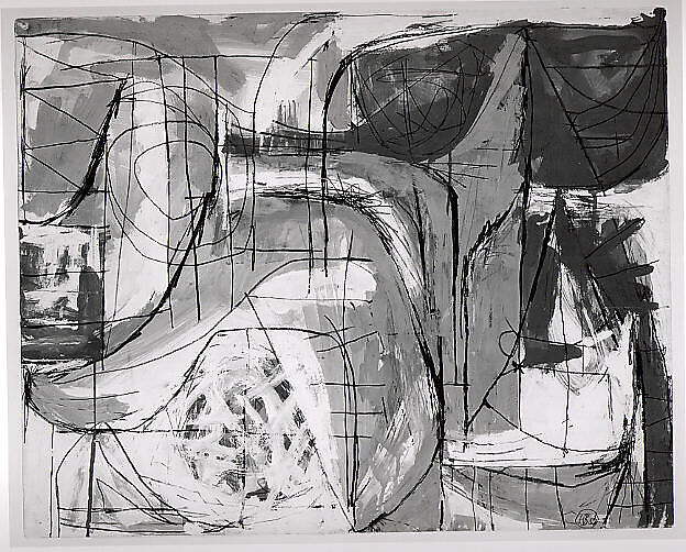 Red, Ochre and White, Fritz Bultman (American, New Orleans, Lousiana 1919–1985 Provincetown, Massachusetts), Opaque watercolor and graphite on paper