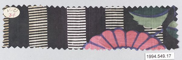 Textile sample, Wiener Werkstätte, Cotton 