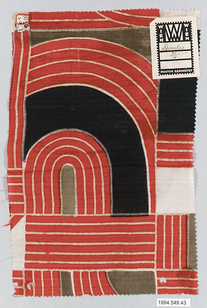 Textile sample, Wiener Werkstätte, Silk 