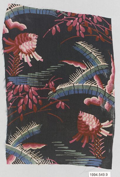 Textile sample, Wiener Werkstätte, Silk 