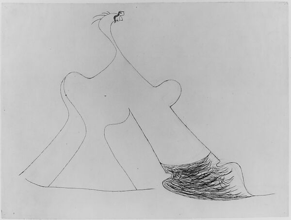 Woman, Joan Miró (Spanish, Barcelona 1893–1983 Palma de Mallorca), Charcoal over graphite on paper 