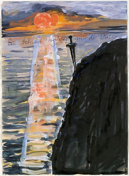 My Father Pledged Me a Sword, Anselm Kiefer  German, Watercolor, opaque watercolor and black ballpoint pen on paper