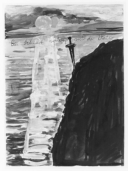 My Father Pledged Me a Sword, Anselm Kiefer (German, born Donaueschingen, 1945), Watercolor, opaque watercolor and black ballpoint pen on paper