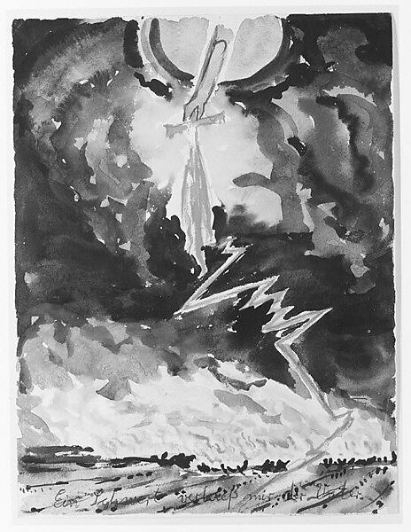 My Father Pledged Me a Sword, Anselm Kiefer (German, born Donaueschingen, 1945), Watercolor, opaque watercolor and colored pencil on paper