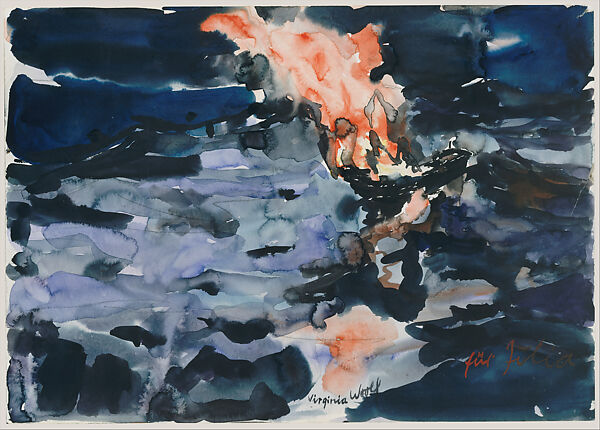 Virginia Woolf, Anselm Kiefer (German, born Donaueschingen, 1945), Watercolor, opaque watercolor and graphite on paper
