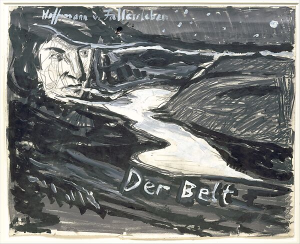 Hoffmann von Fallersleben:  The Belt, Anselm Kiefer (German, born Donaueschingen, 1945), Acrylic, graphite, and shellac on paper 