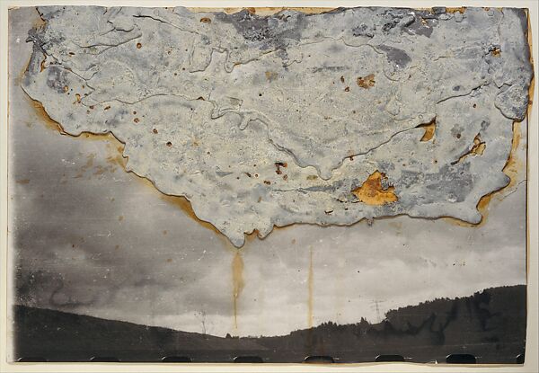 Heavy Cloud, Anselm Kiefer (German, born Donaueschingen, 1945), Lead and shellac on photograph, mounted on board 