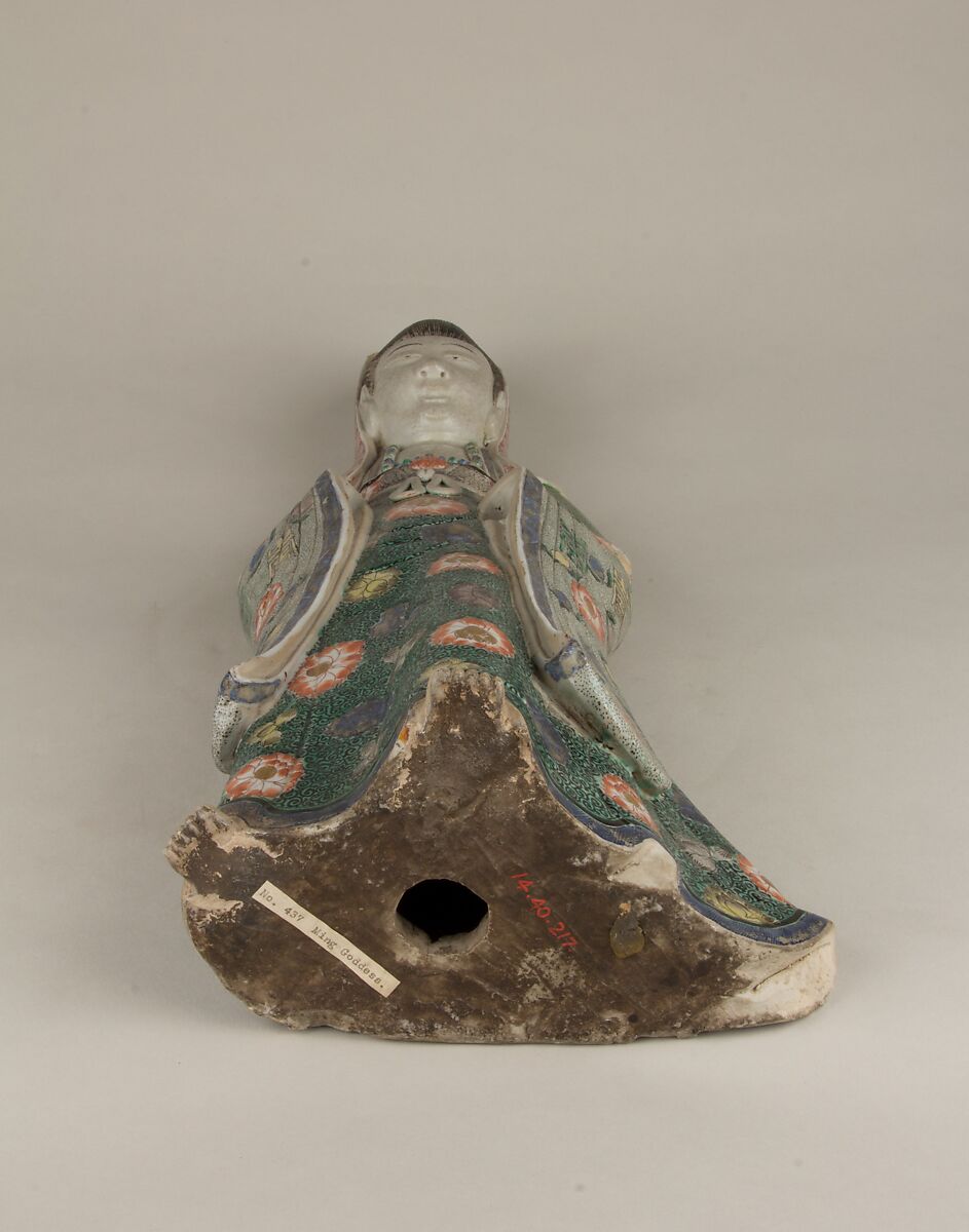 Figure of Guanyin, Porcelain painted in overglaze polychrome enamels (Jingdezhen ware), China