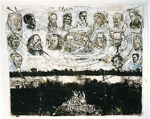 On the Rhine, Anselm Kiefer (German, born Donaueschingen, 1945), Woodcuts and acrylic on cut and pasted papers 