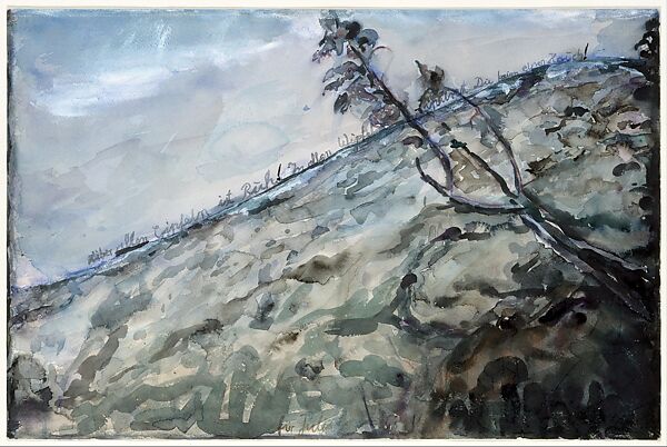 On Every Mountain Peak There Is Peace, Anselm Kiefer (German, born Donaueschingen, 1945), Watercolor and gouache on paper 