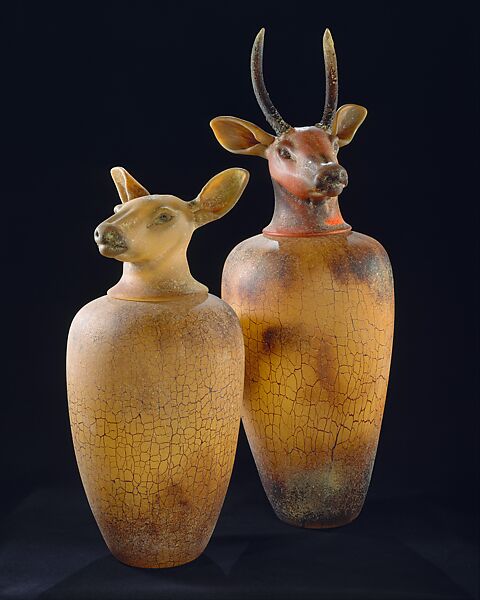 Canopic Jars: Elk (Spike), William Morris (American, born Carmel, California, 1957), Glass 