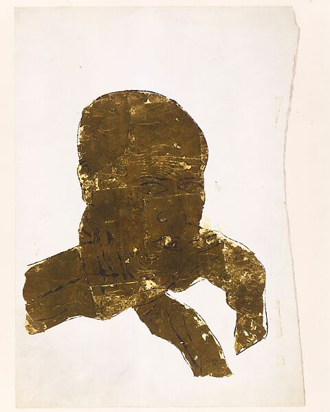 Untitled (Stuart Preston), Andy Warhol (American, Pittsburgh, Pennsylvania 1928–1987 New York), Gold leaf and blotted ink on paper 