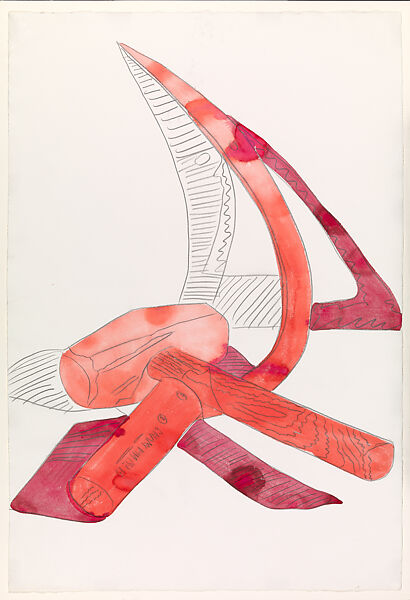 Still Life (Hammer and Sickle), Andy Warhol (American, Pittsburgh, Pennsylvania 1928–1987 New York), Watercolor and graphite on paper 