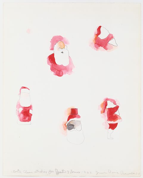 Santa Claus Studies, Jim Dine (American, born Cincinnati, Ohio, 1935), Watercolor and graphite on paper 