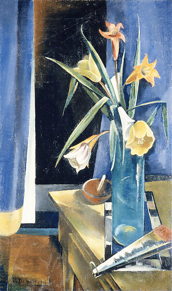 Vase of Flowers, Preston Dickinson (American, New York, New York 1889–1930 Irun, Spain), Oil on canvas 