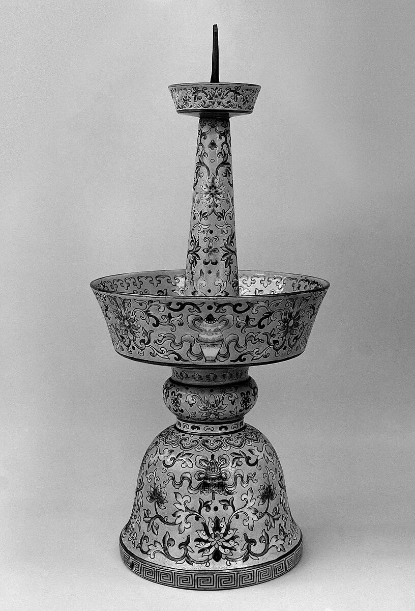 Candlestick from a Set Five-Piece Altar Set (Wugong), Porcelain, China 
