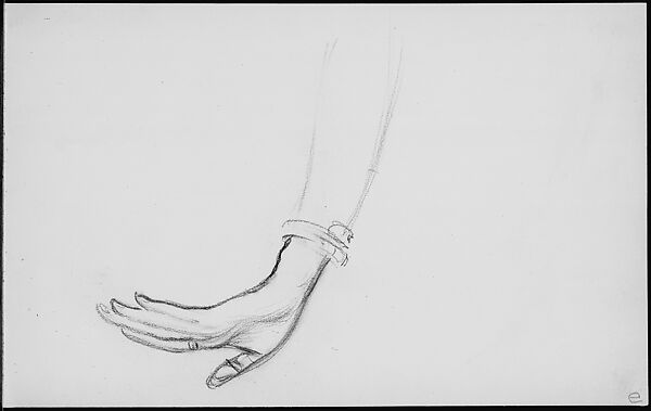 Hand of a Javanese Dancer (from Sketchbook of Javanese Dancers), John Singer Sargent (American, Florence 1856–1925 London), Graphite on off-white wove paper, American 