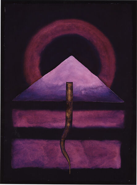 Transmutation IV, Basil Alkazzi (Kuwaiti, born 1938), Gouache and metallic paint on paper 